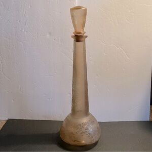 Tan Glass Decanter with Stopper 20” Tall